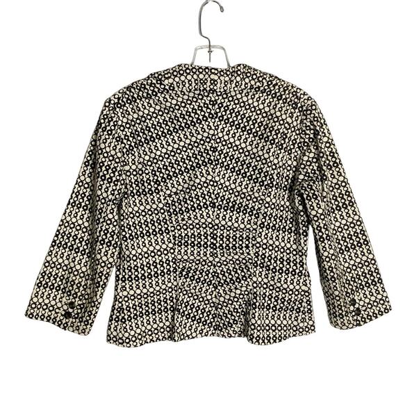 CAbi Black & Cream Printed Du Jour Cotton Office Blazer WMN'S SZ 4 - Picture 3 of 12